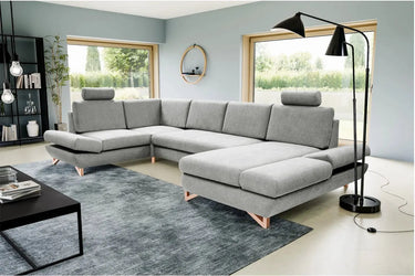 Avina U - Canapé panoramique convertible avec coffre de rangement - 199 x 344 x 166cm