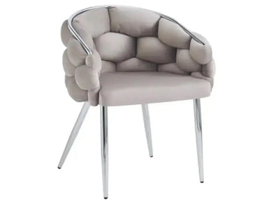 Chaise ballon pied argentés