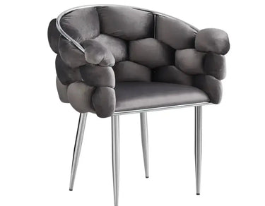 Chaise ballon pied argentés
