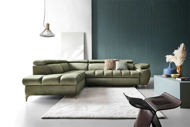Canapé d'angle Convertible avec Coffre de Rangement LUGANA - 272 x 200 cm