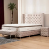 Cassy - Lit capitonné avec tête de lit et coffre de rangement - De 120 à 180 cm