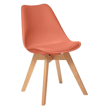 Chaise Baya, pieds hêtre Rose terracotta