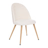 Chaise Slano, pieds imitation chêne Bouclette, Blanc