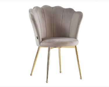 Chaise coquillage Rose pieds dorés