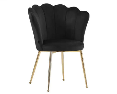 Chaise coquillage Rose pieds dorés