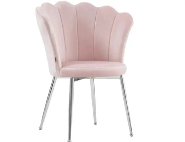 Chaise coquillage pieds argentés