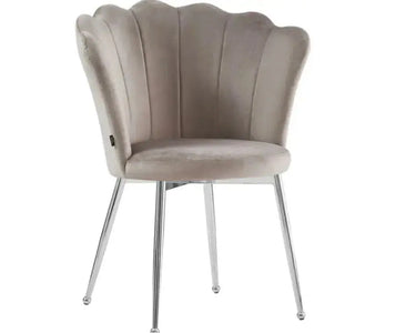 Chaise coquillage pieds argentés