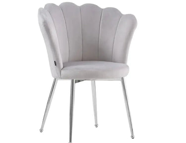 Chaise coquillage pieds argentés