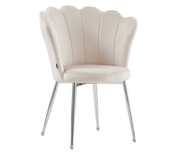 Chaise coquillage pieds argentés