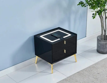 Chevet LED Chargeur Induction Noir Pied Noir