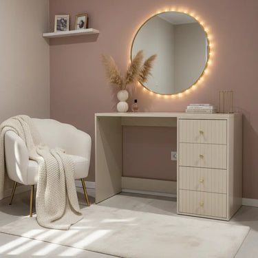 Coiffeuse Home Luxury Beige BELLA 120 cm avec 4 Tiroirs