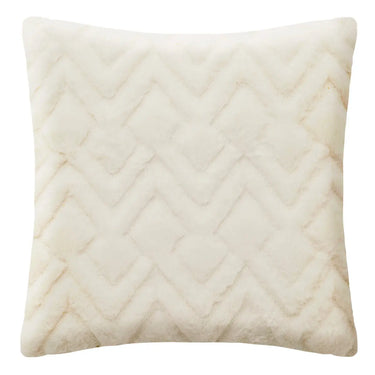 Coussin Mara, fausse fourrure Blanc, 45x45 cm