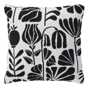 Coussin effet tricot Twisted Lime Noir & Blanc, 40x40 cm
