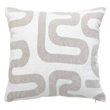 Coussin jacquard Safina Beige Lin, 40x40 cm