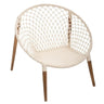 Fauteuil Raina Teck, Tressé coton blanc