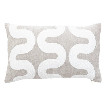 Housse de coussin Jeni, chenille Beige lin, 50x30 cm