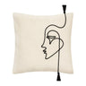 Housse de coussin Visage Blanc ivoire, 40x40 cm