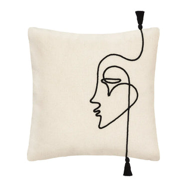 Housse de coussin Visage Blanc ivoire, 40x40 cm
