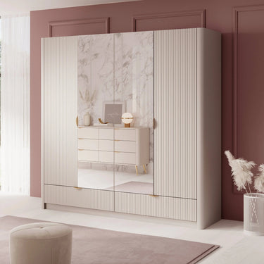 LANTEA - Armoire de chambre de style moderne - 213 x 55 x 209CM