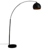 Lampadaire arc Hyto Marbre, métal noir, H.177 cm