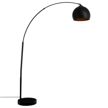 Lampadaire arc Hyto Marbre, métal noir, H.177 cm