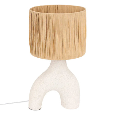 Lampe à poser Tania Céramique, Blanc, H.47 cm