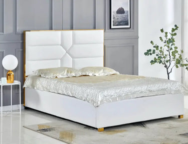 Lit Gold Marc En Similicuir Blanc Ma boutique