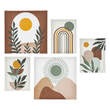 Lot de 5 toiles imprimées Cynthia Beige, 15x20/25x25 cm