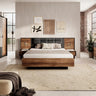 MILTON - Chambre complète avec Lit coffre 160×200cm, chevets intégré, commode et armoire