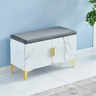 Meuble à Chaussure Pouf Marbre Blanc