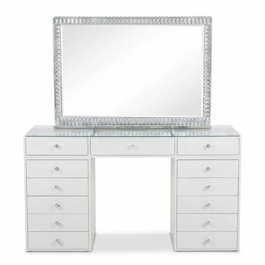 Pack Coiffeuse 150cm + Miroir LED Queen Beauty 120x80cm