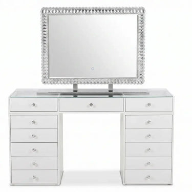 Pack Coiffeuse 150cm + Miroir LED Queen Beauty 80x60cm