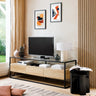 Panneau décoratif tasseaux bois Colva Effet chêne clair, fond noir, 240x60 cm