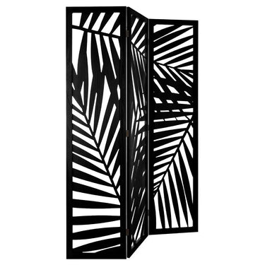 Paravent Feuille Noir, H.170 cm