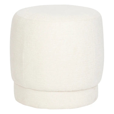 Pouf bouclette Amea Blanc, D.39 cm