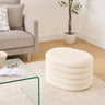 Pouf coffre bouclette Giulia Blanc, 59x45 cm