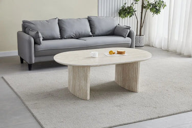 Rosalia - Table Basse de Salon - Effet Marbre Céramique - 130 x 70cm - Homeluxury