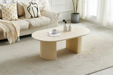 Table Basse Céramique Travertin Ovale
