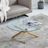 Table Basse Ronde Jessy Marbre Blanc Pieds dorés