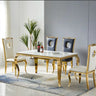 Table Repas Baroque Marbre Noir Pied Argenté