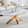Table basse Xana Mabre Blanc Pieds Dorés