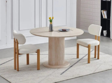 Table repas beige style travertin