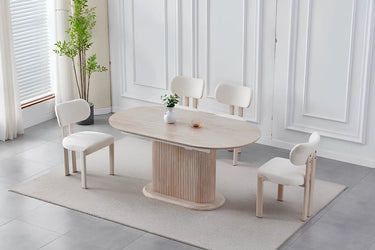 Vanina - Table Extensible de Salle à Manger en Travertin - 200x90cm