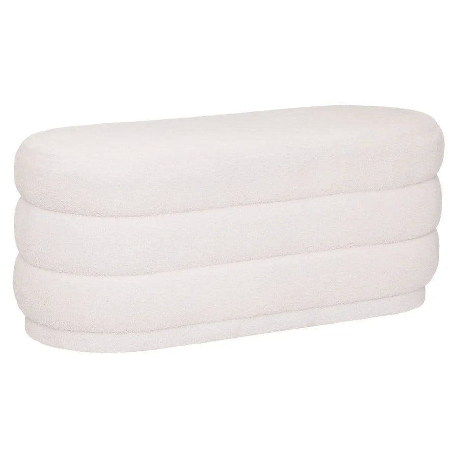 Banc bouclette Sinan Blanc, 100x40 cm