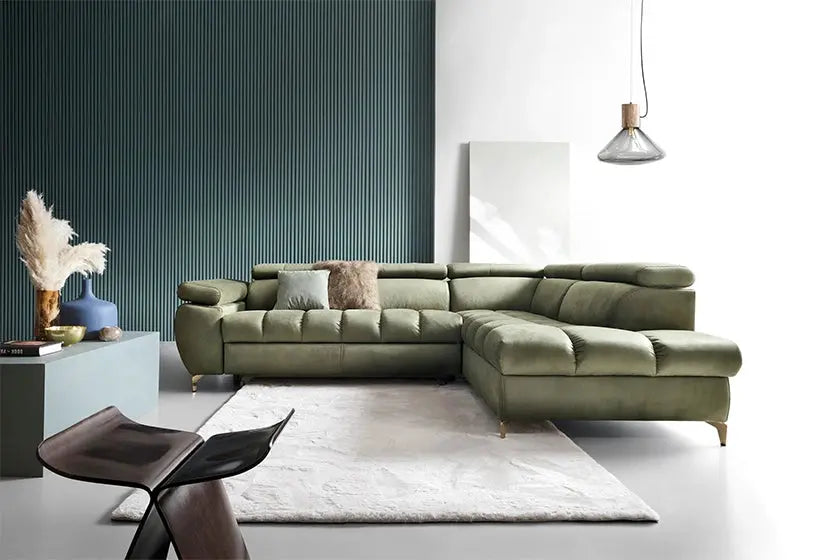 Canapé d'angle Convertible avec Coffre de Rangement LUGANA - 272 x 200 cm