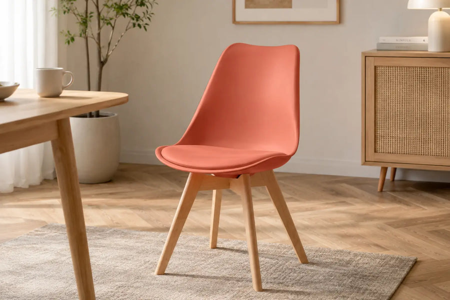 Chaise Baya, pieds hêtre Rose terracotta - par Lot de 2