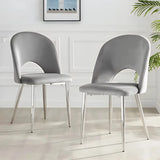 Chaise Huda pieds argentés - Lot par 2 