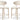 Chaise de Bar LULU - 66 x 51 cm - Par lot de 2 