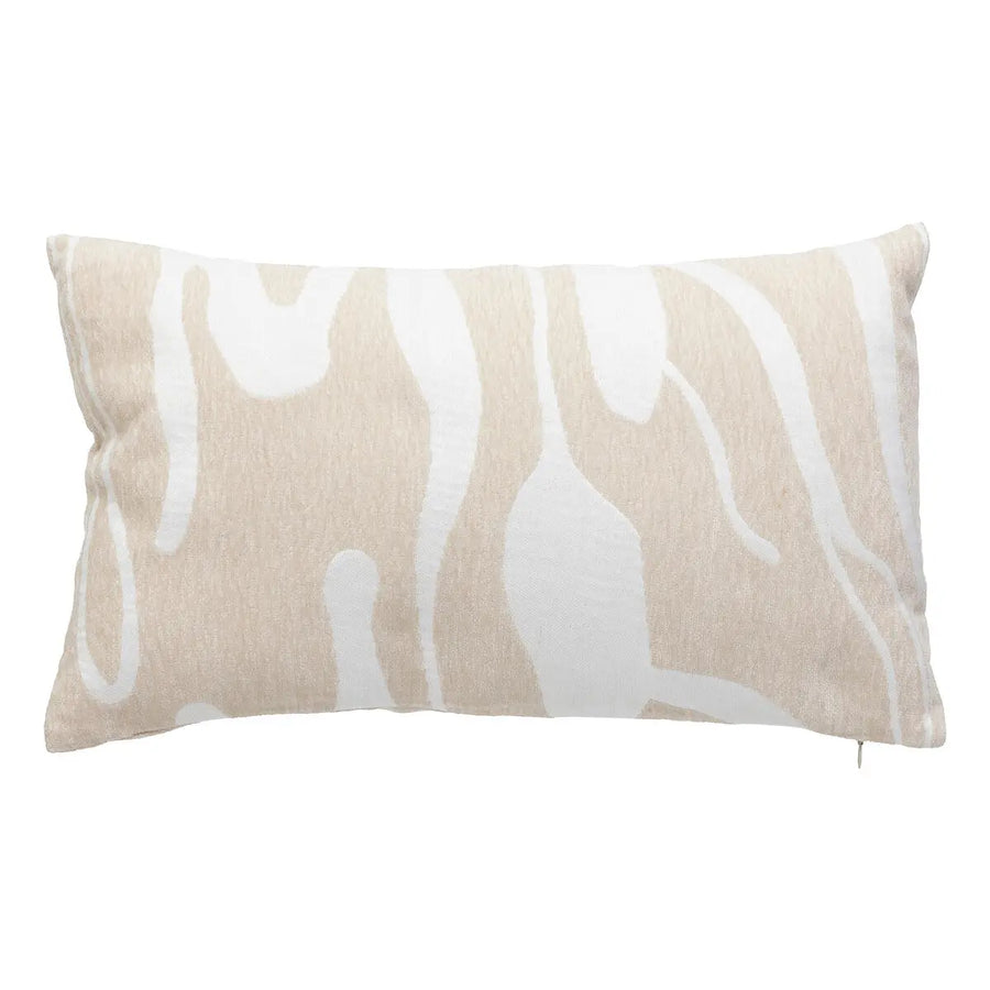 Coussin jacquard Madini Beige Lin, 30x50 cm