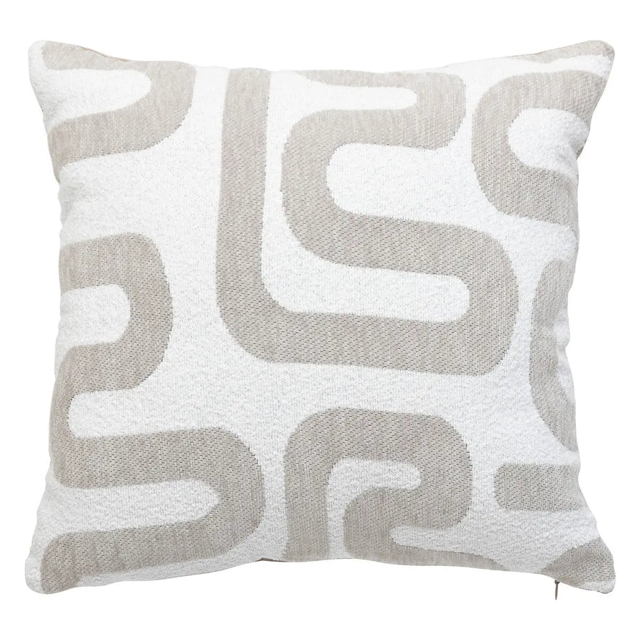 Coussin jacquard Safina Beige Lin, 40x40 cm